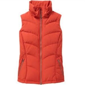 ATHLETA Ridgeview Vest in Red Spice Quilted Puffer Goose Down Size Small 929638